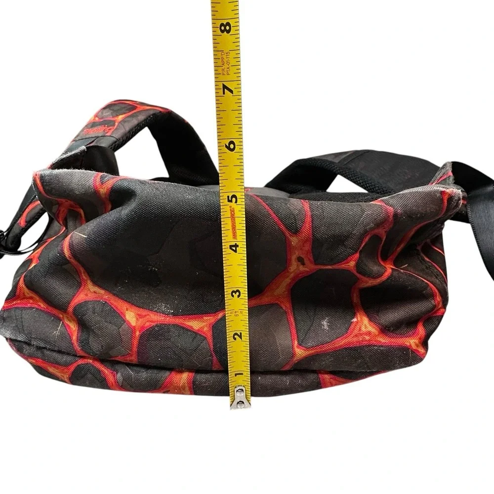 Totto Lava Magma Backpack Black Red Orange School Book Travel Organize 16x12x5